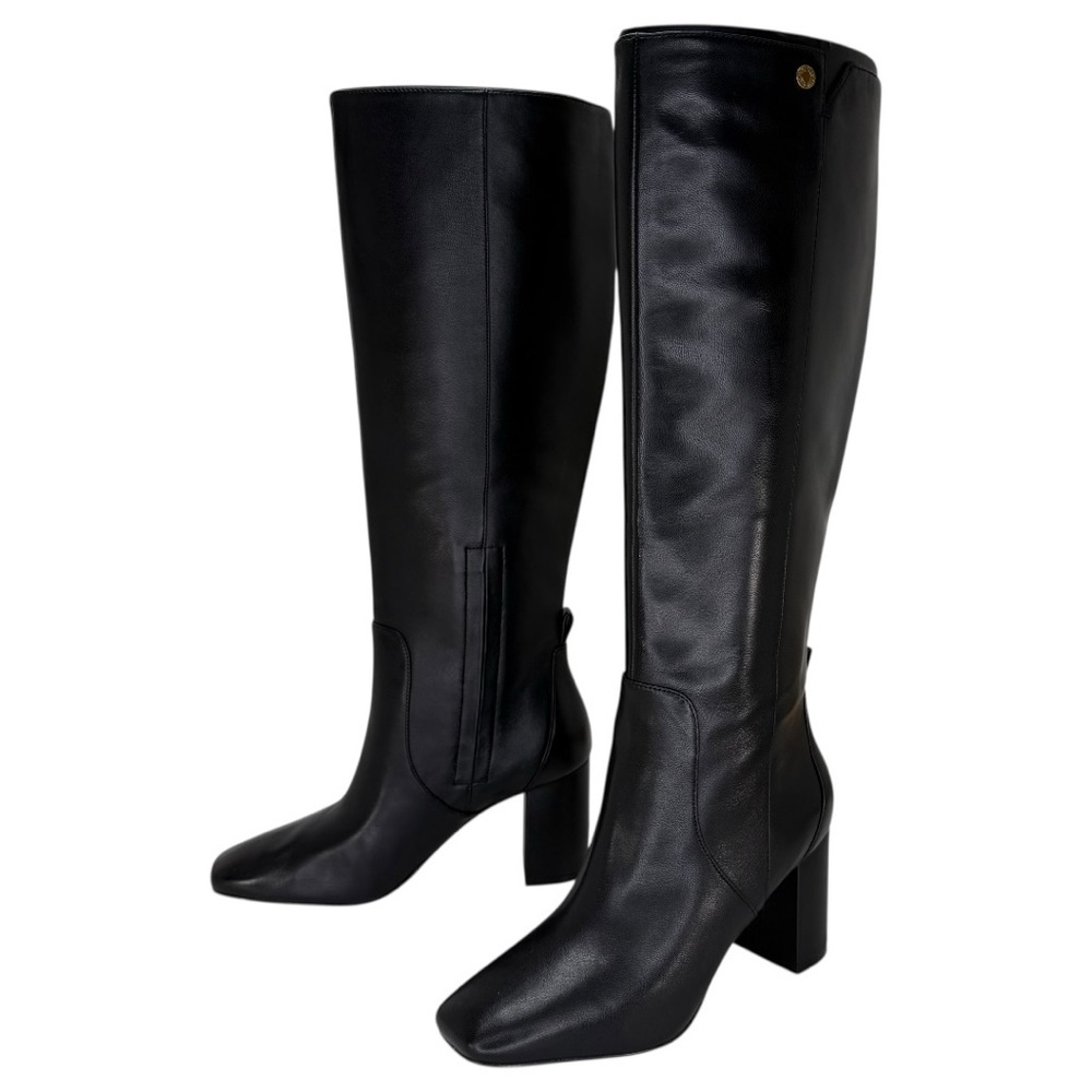 Cole Haan Chrystie Black Leather 75MM Knee High Heeled Womens Boots Size 7M - Picture 9 of 12
